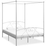 Dvoulůžkové postele VidaXL v bílé barvě z kovu 