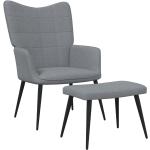 Jídelní židle VidaXL ve světle šedivé barvě v elegantním stylu prošívané s nastavitelným opěradlem 