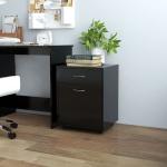 Úložné prostory VidaXL v černé barvě v elegantním stylu ze dřeva s kolečky 