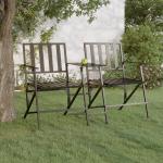 Zahradní lavičky VidaXL v černé barvě z ocele pro 2 osoby 
