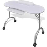 vidaXL Skládací stolek na kolečkách na nehtovou manikúru bílý