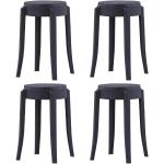 Barové židle VidaXL v černé barvě z plastu stohovatelné 4 ks v balení 