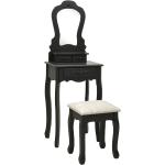 vidaXL Toaletní stolek se stoličkou černý 50 x 59 x 136 cm pavlovnia