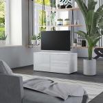 TV stolky VidaXL v bílé barvě v contemporary stylu ze dřeva s vysokým leskem 