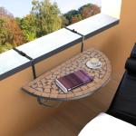 vidaXL Závěsný stolek na balkon terakota mozaika