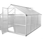 vidaXL Zpevněný hliníkový skleník se základním rámem 7,55 m²