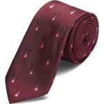 Vínově červená vánoční kravata se soby
