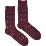 Pánské Ponožky v bordeaux červené s puntíkovaným vzorem z bavlny ve velikosti 46 Svatební hosté 