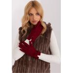Dámské Zimní rukavice FashionHunters v bordeaux červené ve velikosti L ve slevě 