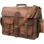 Pánské Messenger tašky přes rameno v hnědé barvě ve vintage stylu z plátěného materiálu s vnitřním organizérem 