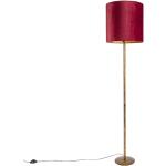 Stojací lampy Qazqa v červené barvě ve vintage stylu z ocele se stmívačem ve slevě kompatibilní s E27 