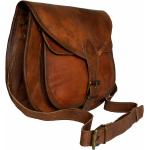 Pánské Messenger tašky přes rameno v hnědé barvě ve vintage stylu z kůže s vnější kapsou 