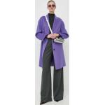 Dámské Klasické kabáty ve fialové barvě z vlny ve velikosti M - Black Friday slevy 