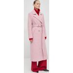 Dámské Klasické kabáty v růžové barvě z vlny ve velikosti 9 XL 