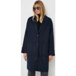 Dámské Klasické kabáty Boss v námořnicky modré barvě z vlny ve velikosti 10 XL 