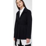 Dámské Designer Klasické kabáty Calvin Klein v černé barvě z vlny ve slevě 
