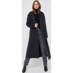 Dámské Designer Klasické kabáty Calvin Klein v černé barvě z vlny ve velikosti 10 XL ve slevě 