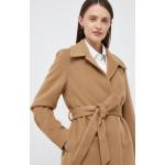 Dámské Designer Klasické kabáty Calvin Klein v hnědé barvě z vlny 