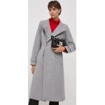 Dámské Designer Klasické kabáty DKNY v šedé barvě z polyesteru ve velikosti L 