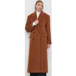 Dámské Klasické kabáty HUGO v hnědé barvě z bavlny ve velikosti 10 XL ve slevě 
