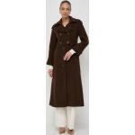 Dámské Klasické kabáty Ivy Oak v hnědé barvě z vlny ve velikosti 10 XL 