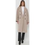 Dámské Klasické kabáty Karl Lagerfeld v béžové barvě z vlny ve velikosti 10 XL 