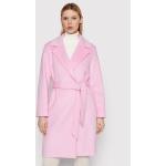 Klasické kabáty Tommy Hilfiger v růžové barvě z vlny 