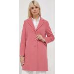 Dámské Klasické kabáty United Colors of Benetton v růžové barvě z vlny 