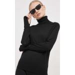 Dámské Designer Rolákové svetry Calvin Klein v černé barvě z vlny ve velikosti S s vysokým krkem 