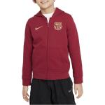 Dětské mikiny s kapucí Nike v červené barvě sportovní s motivem FC Barcelona ve slevě 