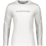 Pánská Designer  Trička s dlouhým rukávem Calvin Klein v bílé barvě ve velikosti L s dlouhým rukávem ve slevě 