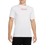 Pánská  Fitness trička Nike v bílé barvě ve velikosti M s krátkým rukávem ve slevě 