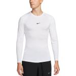 Pánská  Fitness trička Nike v bílé barvě s dlouhým rukávem ve slevě 