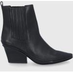 Dámské Designer Kotníčkové boty na podpatku Tory Burch v černé barvě z kůže ve velikosti 41 