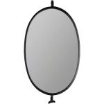 White Label Černé kovové nástěnné zrcadlo WLL LARA