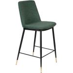 Barové židle white label living v tmavě zelené barvě v minimalistickém stylu z látky s nohami lakované 