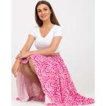 Dámské Dlouhé sukně FashionHunters v růžové barvě z polyesteru ve velikosti M maxi ve slevě 