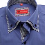 Pánské Slim fit košile ve světle modré barvě sportovní s button-down límcem 