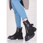Dámské Kotníčkové boty na podpatku Goodin v šedé barvě v ležérním stylu z koženky ve velikosti 39 s výškou podpatku nad 9 cm s přezkou ve slevě na zimu 