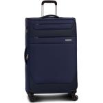Textilní kufry v modré barvě z látky s integrovaným zámkem o objemu 28 l 