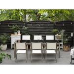 Zahradní stoly Beliani v tmavě šedivé barvě v moderním stylu z nerezové oceli obdélníkové pro 8 osob ve slevě 
