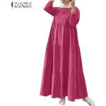 Dámské Maxi šaty v khaki barvě v ležérním stylu z polyesteru ve velikosti 10 XL na jaro plus size 