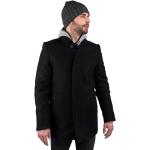 Pánské Zimní kabáty v černé barvě z vlny ve slevě 