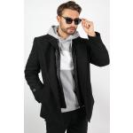Pánské Zimní kabáty v černé barvě z vlny ve velikosti XXL ve slevě plus size 