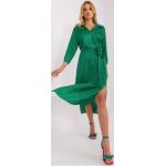 Dámské Koktejlové šaty FashionHunters v zelené barvě v elegantním stylu ve velikosti M ve slevě Svatební hosté 
