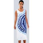 Žerzej šaty s módním batikovým vzorem Alba Moda Bílá/Modrá
