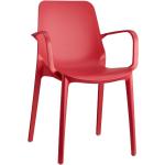 Jídelní židle v červené barvě v moderním stylu s loketní opěrkou 