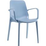 Jídelní židle v modré barvě v moderním stylu s loketní opěrkou 