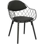 Jídelní židle v černé barvě v boho stylu z polyuretanu s olejovaným povrchem 