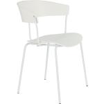 Designové židle v bílé barvě v minimalistickém stylu stohovatelné 